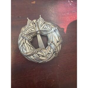 John Hardy Sterling Silver Butterfly Wreath Scarf Clip Brooch Sign Fine Jewelry